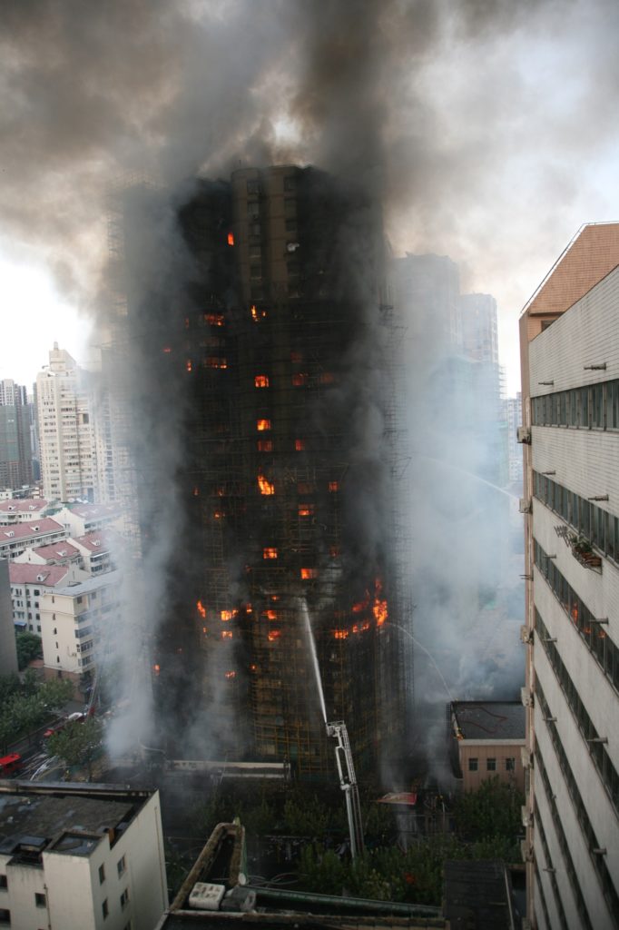High Rise Apartment Building on Fire