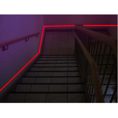 UV Perimeter Demarcation Lines in Stairwell Glow